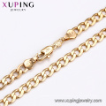 44290 xuping plain silk thread brass chains necklace fake gold filled jewelry for free sample